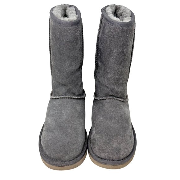 Koolaburra Koola Short By UGG Womens Gray Suede Winter Sheep Fur Boots Boho Sz 5 - Picture 3 of 11
